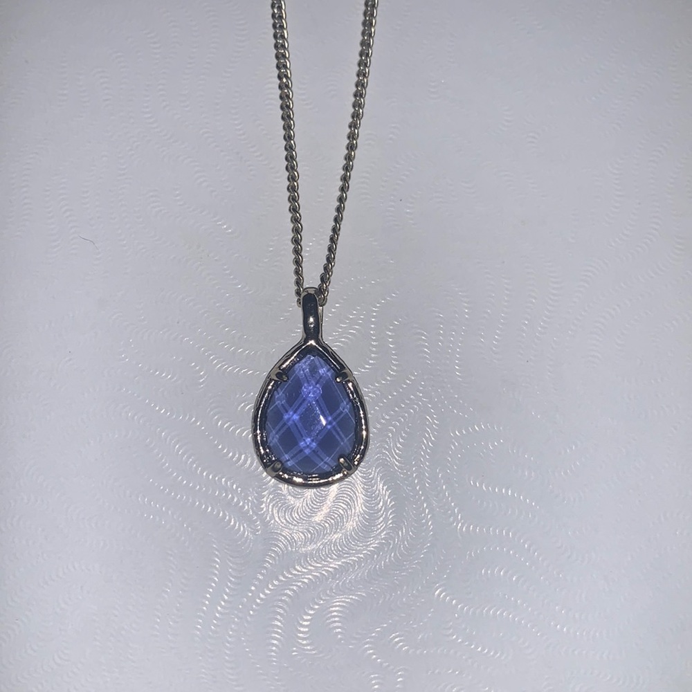Kendra Scott Blue Teardrop Pendant Necklace